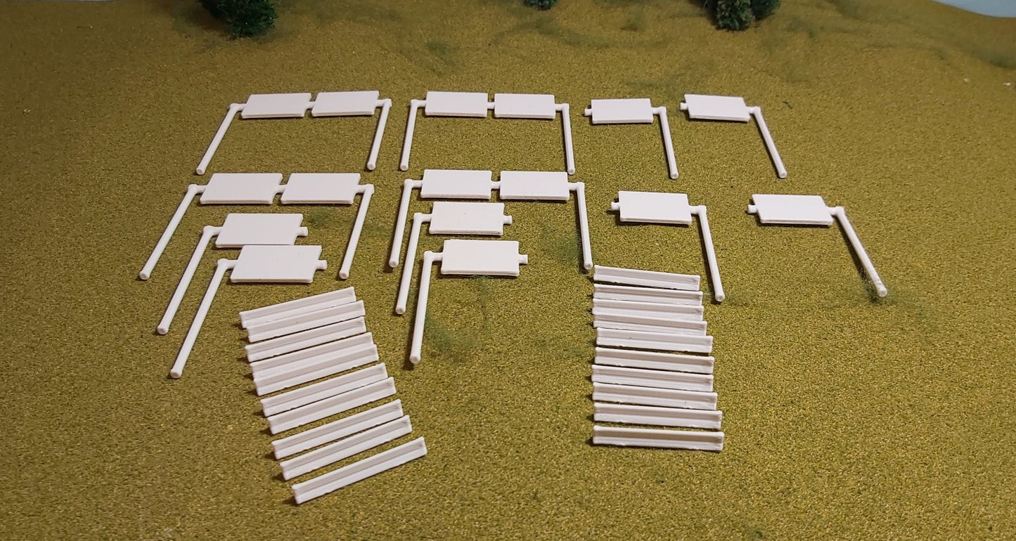 N Scale Highway Signs / Road Barricades Mega Bundle