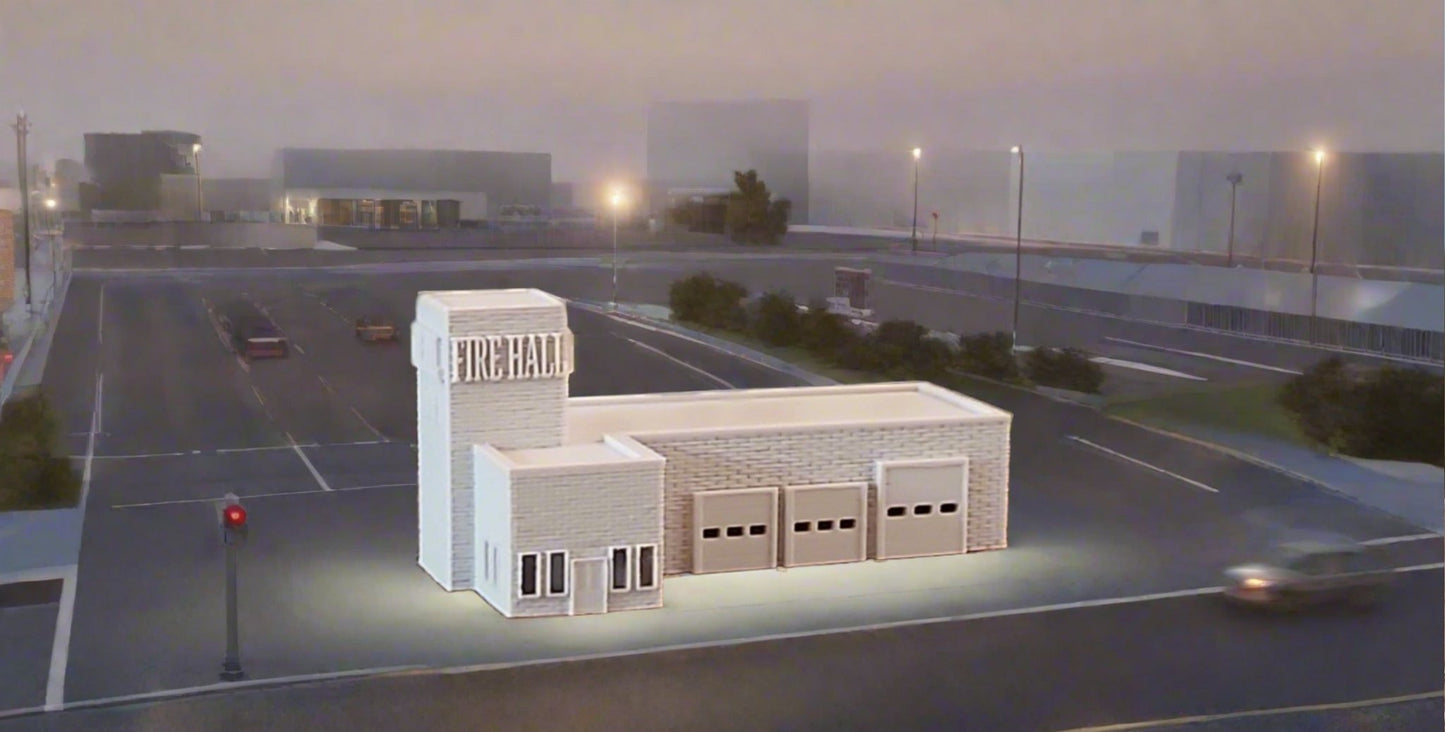 n scale firehall / fire station / Firehouse
