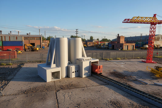 concrete building for model trains