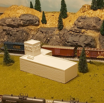 n scale police station back view