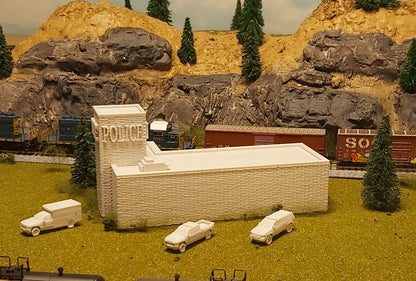 n scale police station back view 2