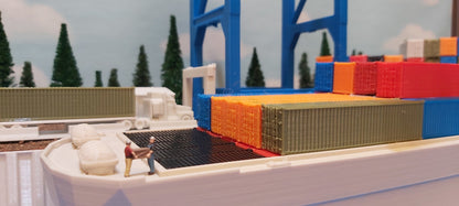 N Scale Cargo Port Terminal #2 - Crane, Ship, Containers and more!