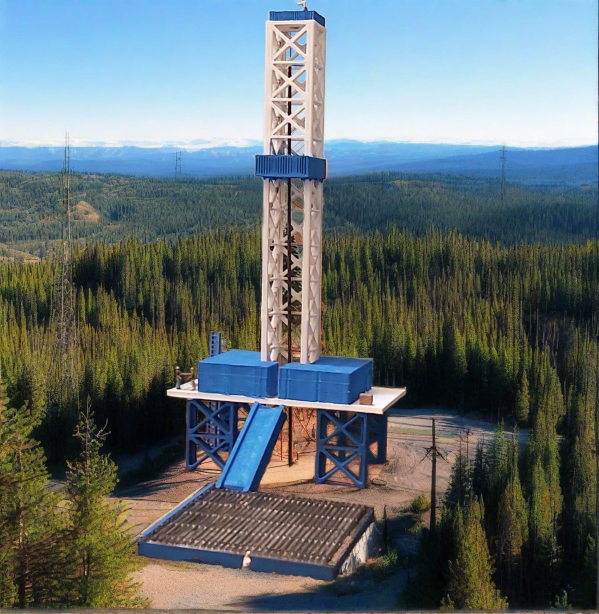 oil derrick set up