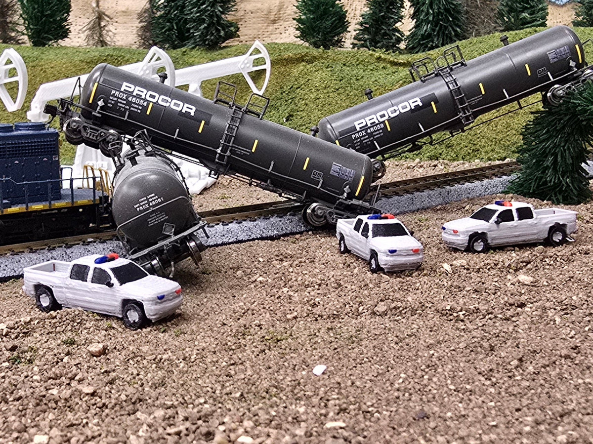 Wapitis Model Train N Scale White Police Truck package – Wapiti Rail Shops
