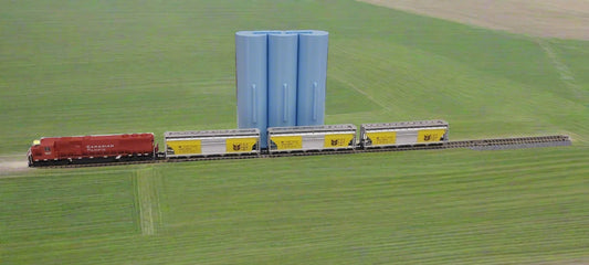 grain elevator in grain field