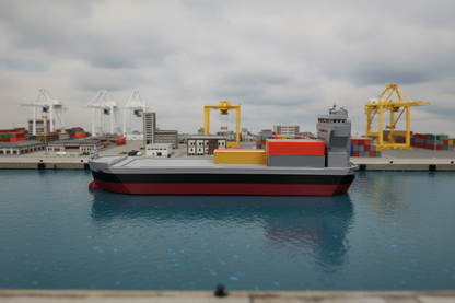 Container Ship Diorama Background - Side View