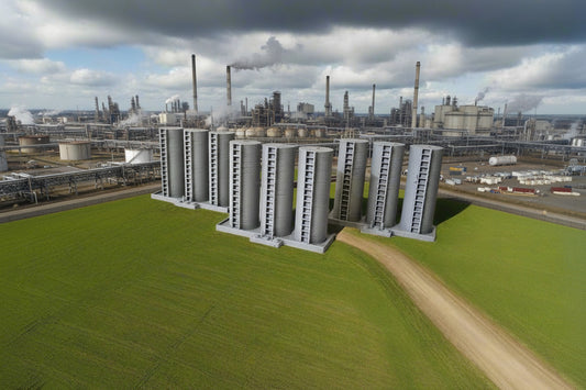 n scale fuel tanks in farm field