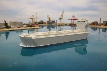 Oil Tanker with Waterline Waves