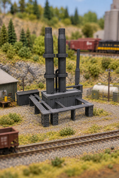 gas plant on train table