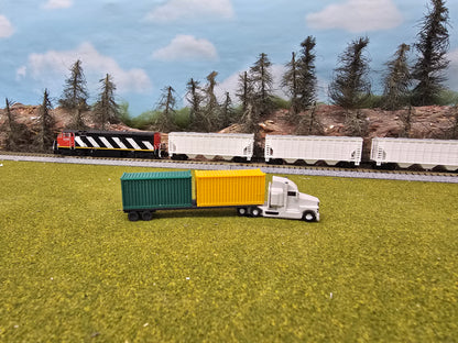 N scale Semi truck with 2 - 20" Containers