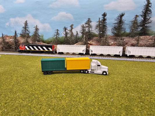 N scale Semi truck with 2 - 20" Containers